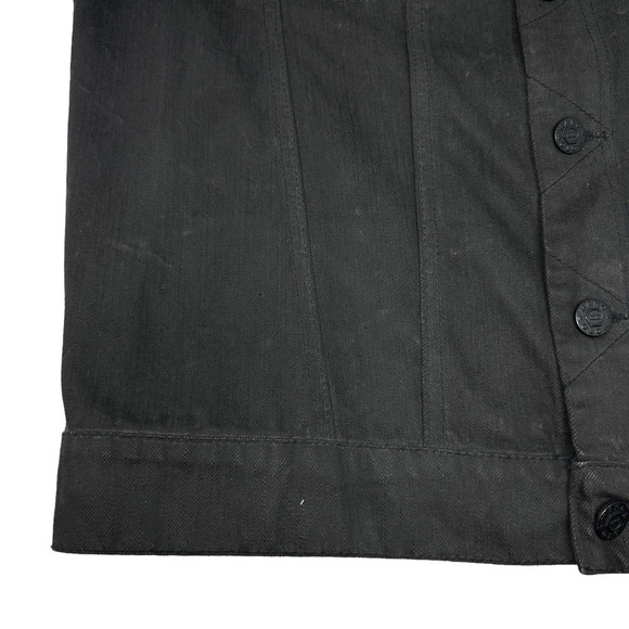 Marc‎ Moto A Rebel Division Andrew Marc Black Denim Cole Jean Jacket Size Large - Picture 7 of 11